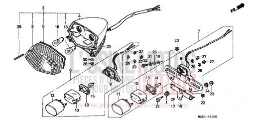 FEU ARRIERE (VT600C/CD) VT600CR de 1994